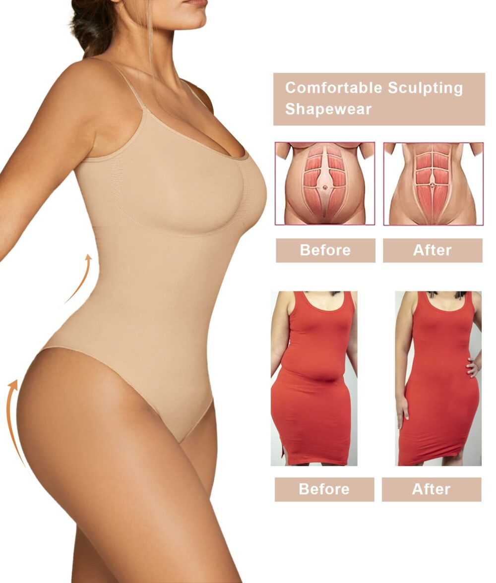 Women's Shapewear Bodysuit Tummy Control Body Shaper Seamless Sculpting Snatched Waist Body Suit - Image 10