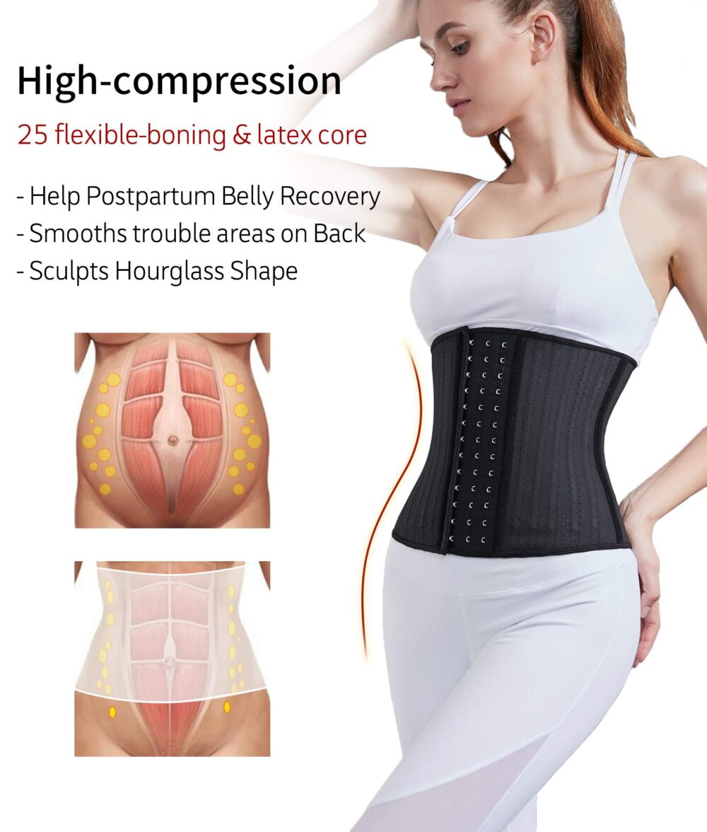 Waist Trainer for Women Latex Underbust Waist Cincher Corset Sport Girdle Hourglass Body Shaper - Image 8