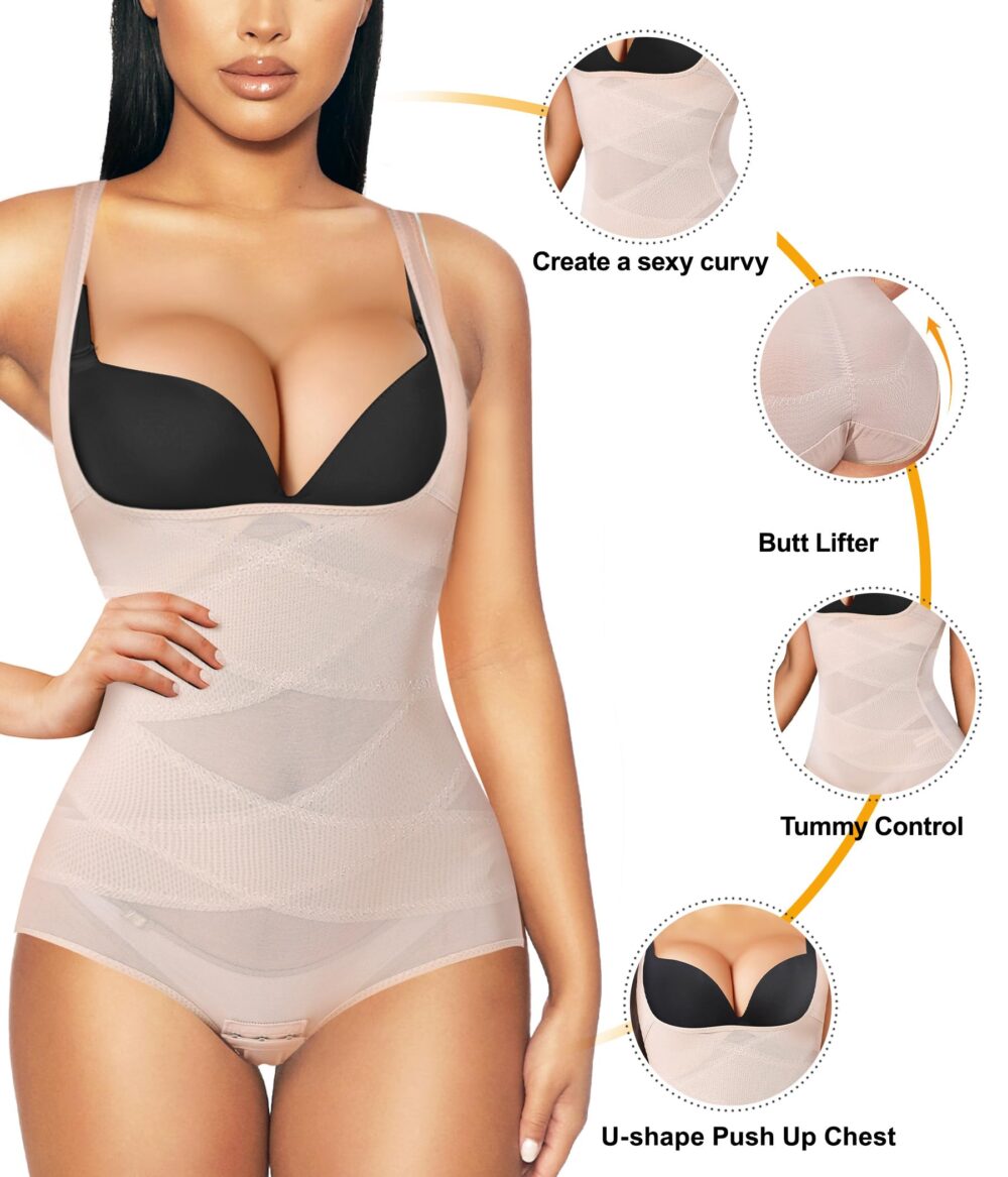 Shapewear Bodysuit for Women Tummy Control Butt Lifter Panty Hi-Waist Trainer Stomach Body Shaper Slimming Girdles - Image 8