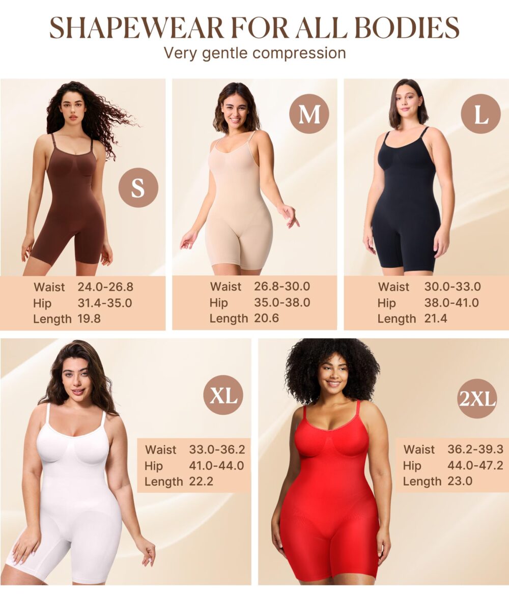Waist Trainer Bodysuit for Women Tummy Control Shapewear Round Neck Seamless Butt Lifter Full Body Shaper - Image 5