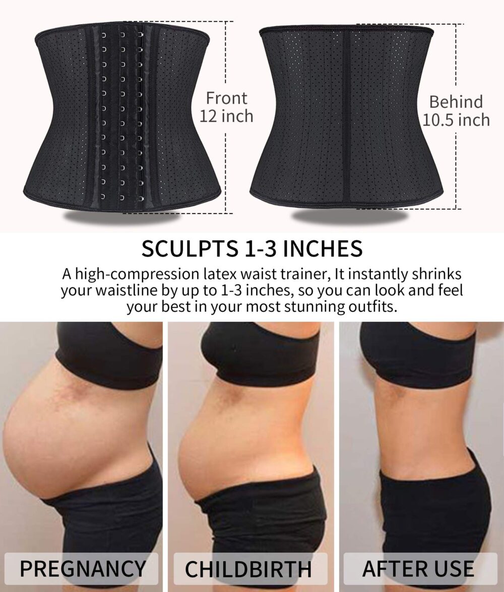 Waist Trainer for Women Latex Underbust Waist Cincher Corset Sport Girdle Hourglass Body Shaper - Image 9