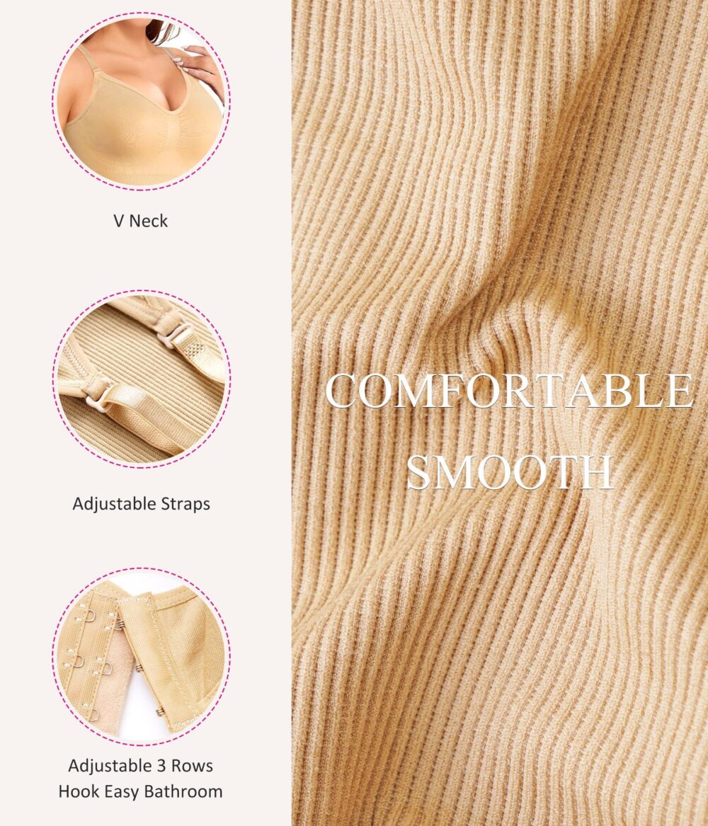 Womens' Waist Trainer Seamless Round Neck Tummy Control Shapewear Bodysuit - Image 3